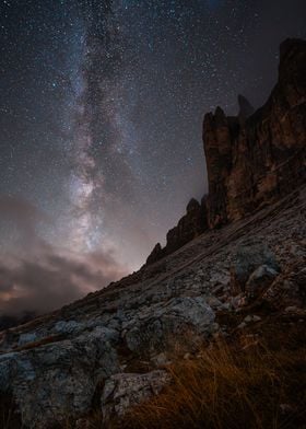 Milky Way Over Mountains | Drei Zinnen | Dolomiten