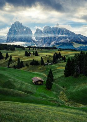 Mountain Cabin Landscape | Seiser Alm