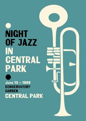 Night of Jazz in Central Park Poster