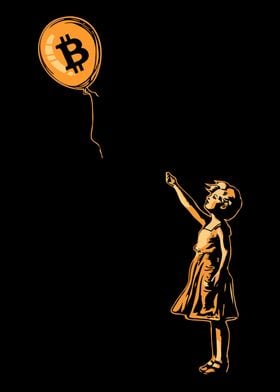 Bitcoin Orange Balloon Girl