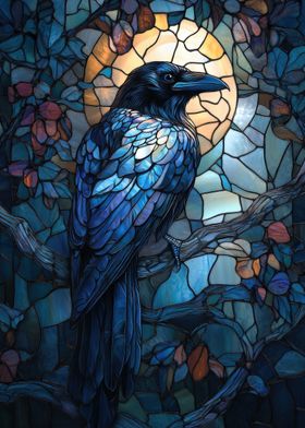 Raven Stained Glass