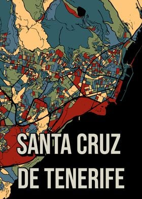 Santa Cruz de Tenerife Vintage City Map