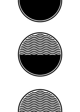 Abstract Black and White Circles