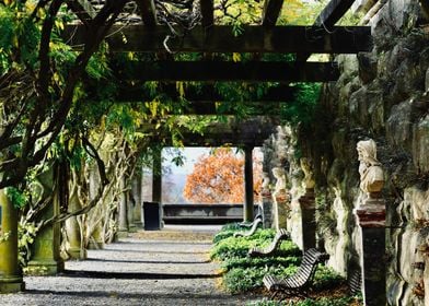 Stone Busts Garden Pergola Overlooking the Biltmore Gardens