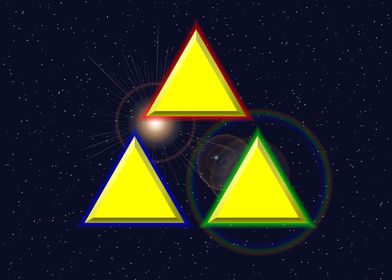 Iconic Sierpiński Triangle (Space Background)