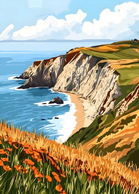 Point Reyes National Seashore California Painting Art