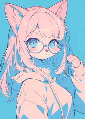 Anime Girl with Cat Ears