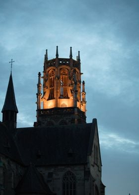 Church Tower at Dusk