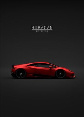 Red Lamborghini Huracan LB Works