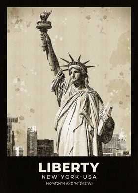 Statue of Liberty Vintage Poster