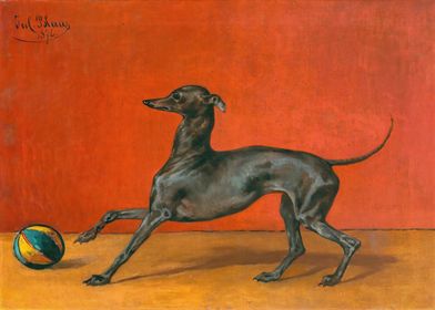 Greyhound Ball Vintage Painting