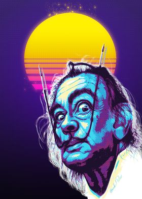 Salvador Dali Retro Art