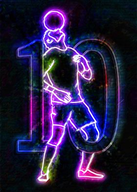 Neon Soccer Player 10