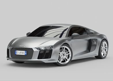 Silver Audi R8 Coupe