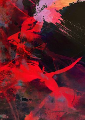 Abstract Red and Black Painting