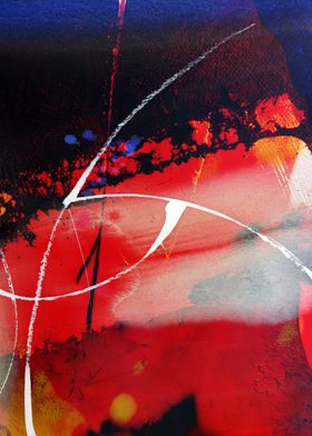 Abstract Red and White Painting