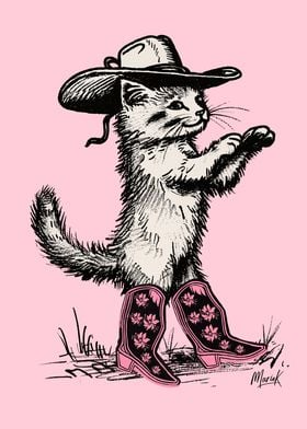 Dancing Cowgirl Cat 