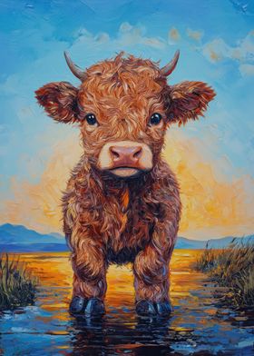 Highland Calf Painting