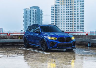 Blue BMW X5 M