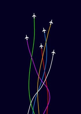 Colorful Airplane Trails