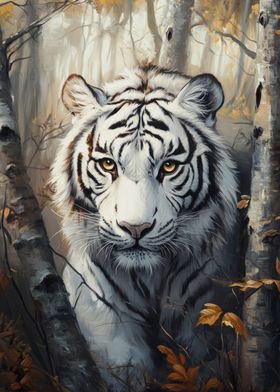 White Tiger in Forest