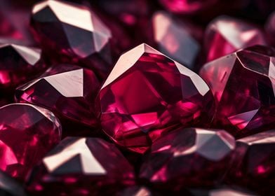 Red Gemstones Close-Up