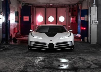 White Bugatti in Garage