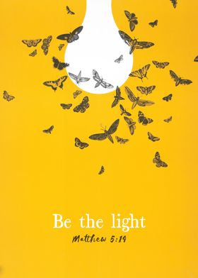 Be the Light Quote, Christian Art, Bible Verse Decor, Faith Decoration