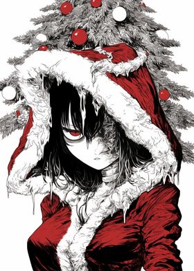 Dark Christmas Anime Girl