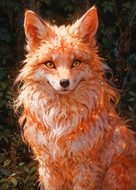 Golden Fox with Sparkles