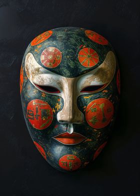 Japanese Mask with Symbols