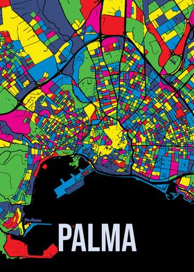 Palma De Mallorca Pop Art City Map