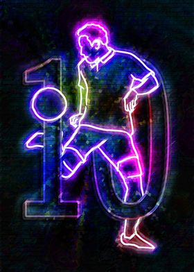 Neon Soccer Player 10