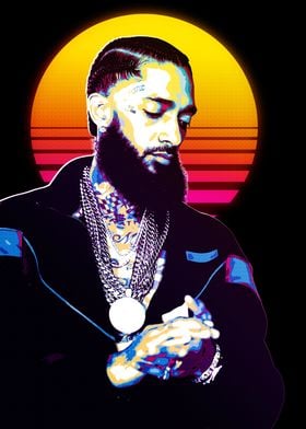 Nipsey Hussle Retro Portrait