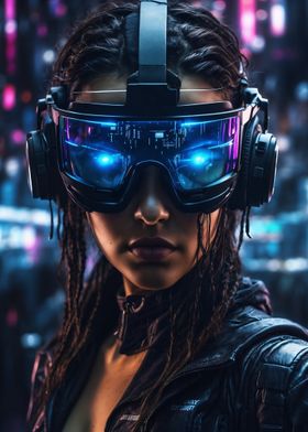 Cyberpunk Woman with Goggles