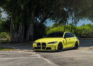 Yellow BMW M3