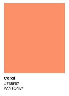 Pantone Coral Color Swatch