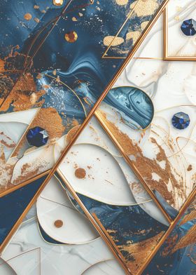 Abstract Gold & Blue Art