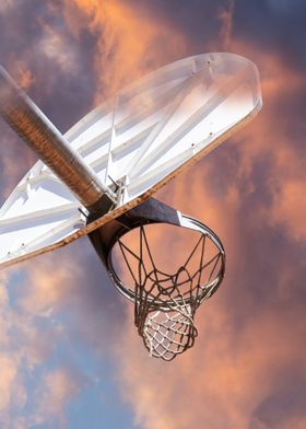 Basketball Hoop Sunset