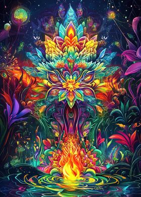 Psychedelic Floral Art