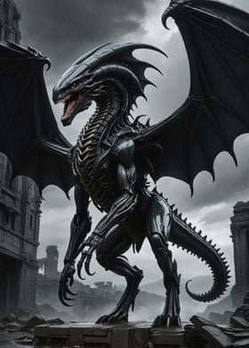 Black Dragon Fantasy Art