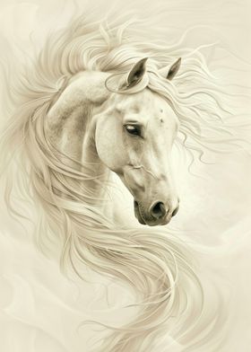 White Horse Portrait