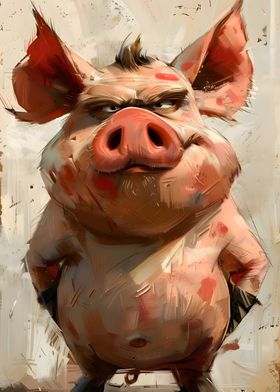 Angry Pig Portrait