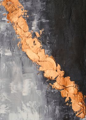 Abstract Gold and Grey Painting