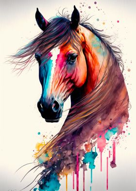 Colorful Horse Portrait