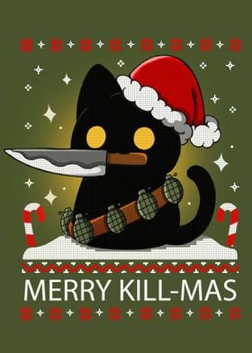 Black Cat Christmas Ugly Sweater