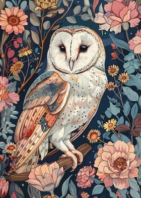 Barn Owl in Bloom