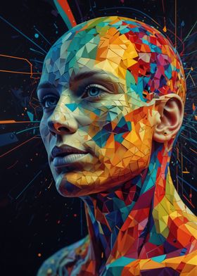 Abstract Portrait in Geometric Style