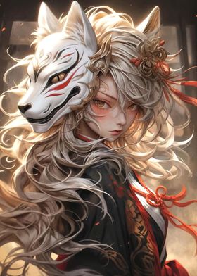 Kitsune Mask Anime Girl