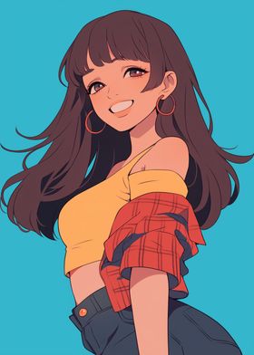 Smiling Anime Girl